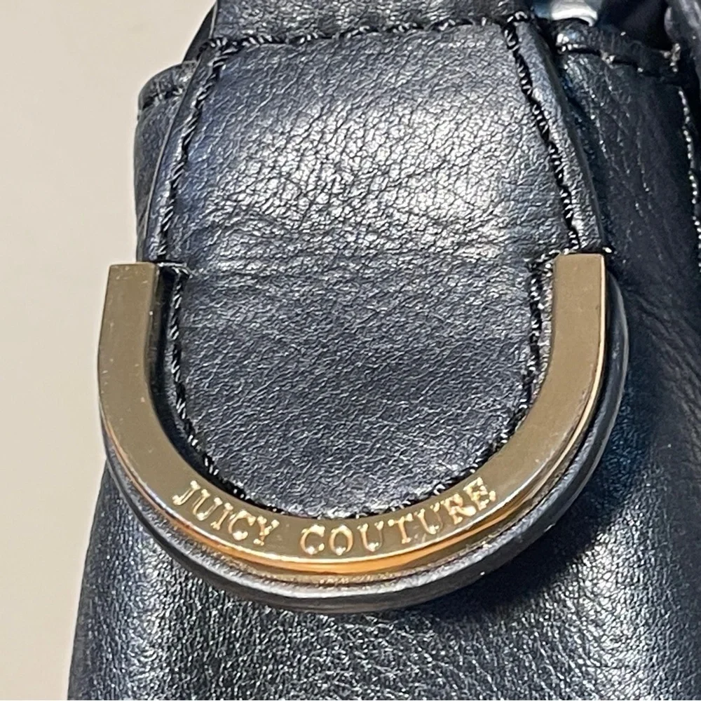Vintage Y2K Juicy Couture Black Leather Convertible Backpack Shoulder Bag